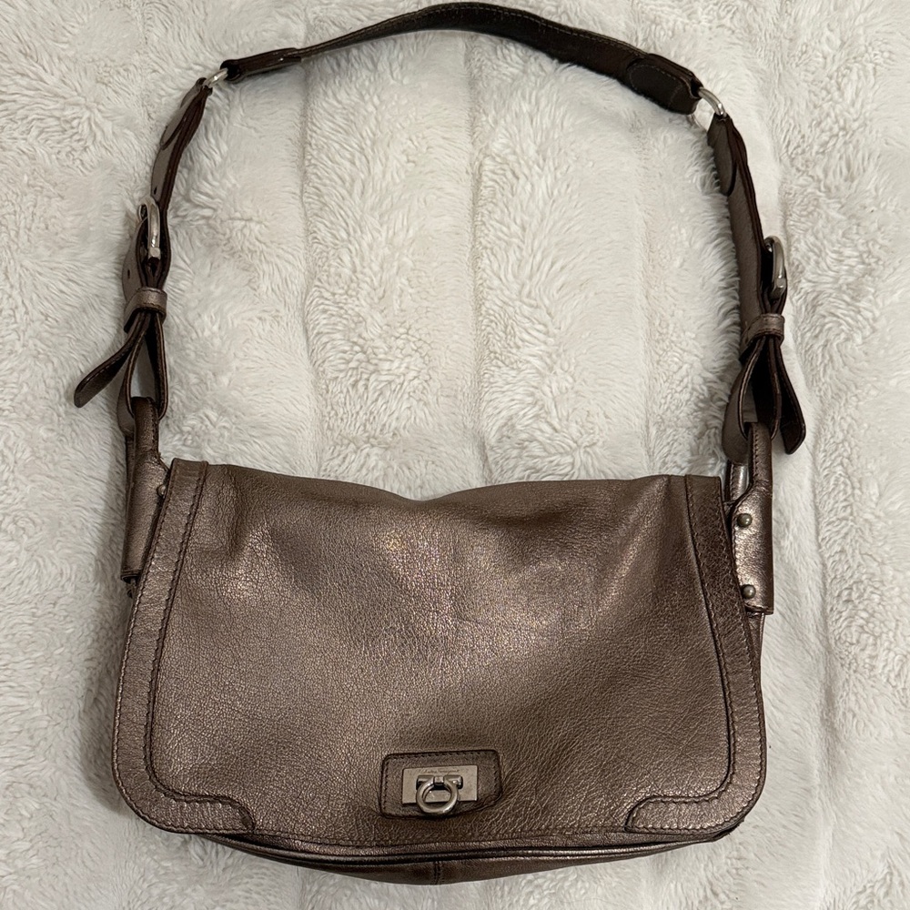 Vintage Metallic Ferragamo Shoulder Bag